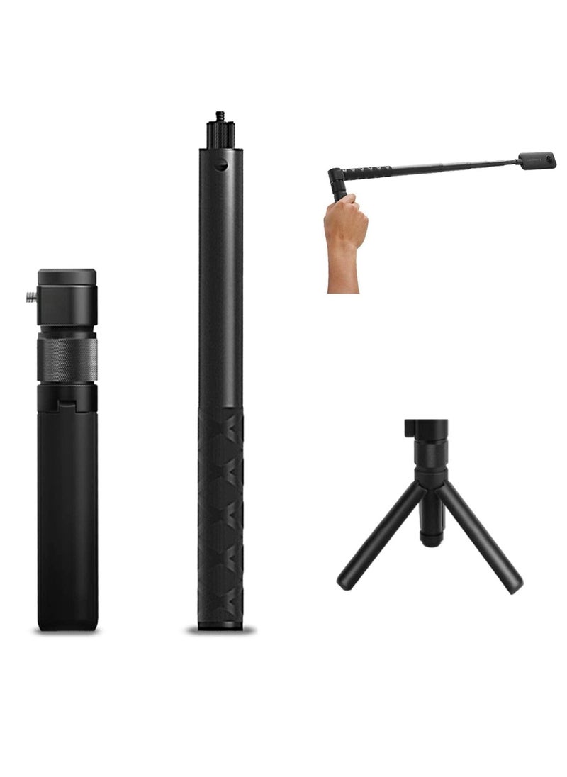 توب كور - حامل ثلاثي القوائم Insta360 X3 X4 Go-Pro DJI بمقبض دوار لسطح المكتب 110 سم عصا سيلفي مونوبود - حامل ثلاثي القوائم قابل للتمديد وقابل للدوران ومضاد للانزلاق - Image 1