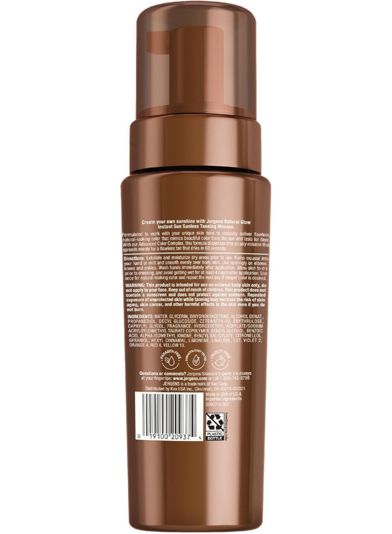 جرجنز موس فوري للجسم ناتشورال جلو، مستحضر تسمير ذاتي للسمرة البرونزية الفاتحة، تسمير الجسم بدون شمس، تان مزيف للبشرة الفاتحة إلى المتوسطة من جيرجينز، 177 مل - Image 4