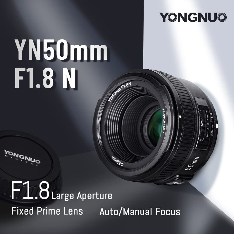 YONGNUO عدسة يونغنو YN50mm F1.8N القياسية، فتحة كبيرة، تركيز تلقائي يدوي AF MF لكاميرات نيكون DSLR - Image 3