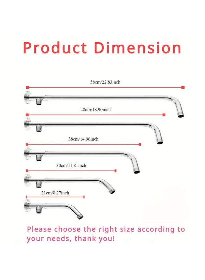 Chrome Shower Arm 11 81 Inch Adjustable Height Heavy Duty Extendable Easy Install - Image 4