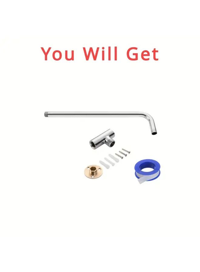 Chrome Shower Arm 11 81 Inch Adjustable Height Heavy Duty Extendable Easy Install - Image 3