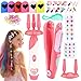 Dreamon 51 Pcs Hair Styling Tools  Hair Gem Stamper Kit and Automatic Hair Braider  Bling Hair Jewels for Girl with Reusable Shining Diamonds and Hair Chalk  Hair Salon Toys Christmas Birthday Gift - Image 2