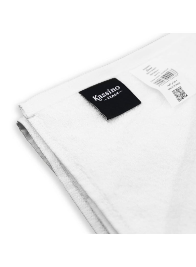 كاسينو Kassino Jumbo Bath Sheet (2 Pack, 90x180 cm) - 540 GSM Large Bath Towel,100% Combed Cotton, Soft & Quick-Dry Oversized Towels, Highly Absorbent, Double Stitched Hotel Quality Towels | White - Image 4