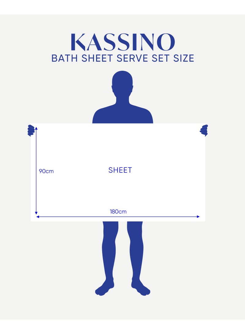 كاسينو Kassino Jumbo Bath Sheet (2 Pack, 90x180 cm) - 540 GSM Large Bath Towel,100% Combed Cotton, Soft & Quick-Dry Oversized Towels, Highly Absorbent, Double Stitched Hotel Quality Towels | White - Image 5