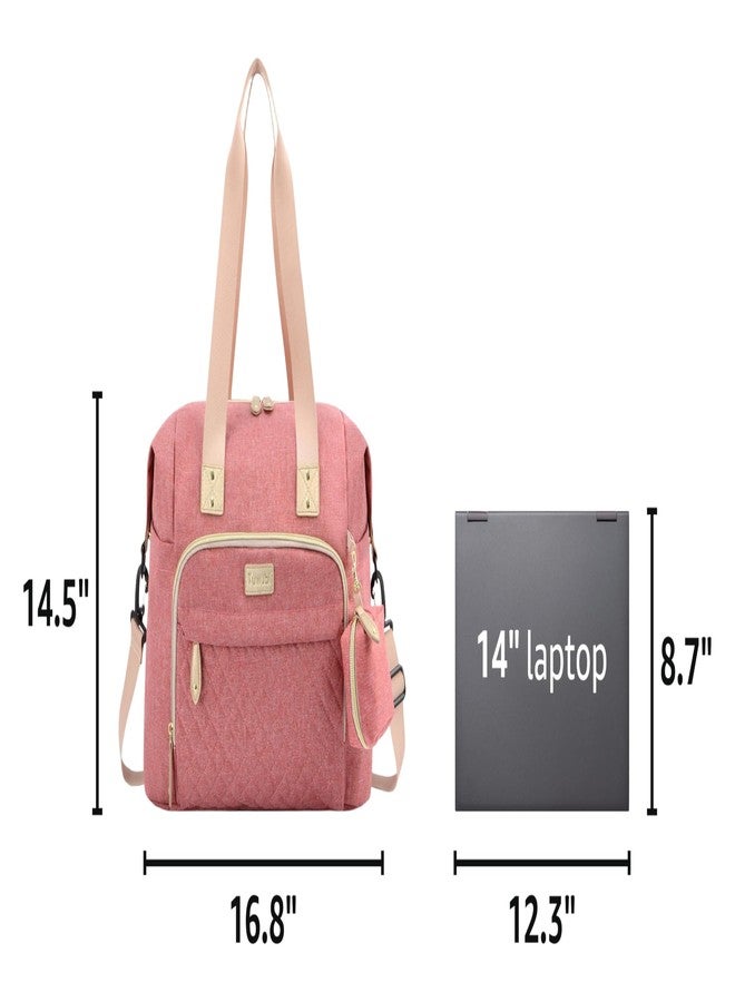 Tuwubi Diaper Bag Tote,Baby Diaper Bag with Pacifier Case Large Travel Diaper Tote Caddy for Mom and Dad Multifunction Large Baby Bag - Pink - Image 3