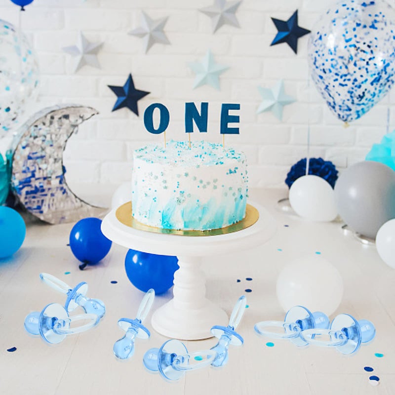 ZYFLSQ 50 Pieces 2.75 Inch Baby Pacifier Baby Shower Plastic Pacifier for Baby Shower Pacifier, Baby Shower Gender Show Party Decoration DIY Baby Shower Birthday Party Gift (Blue) - Image 5