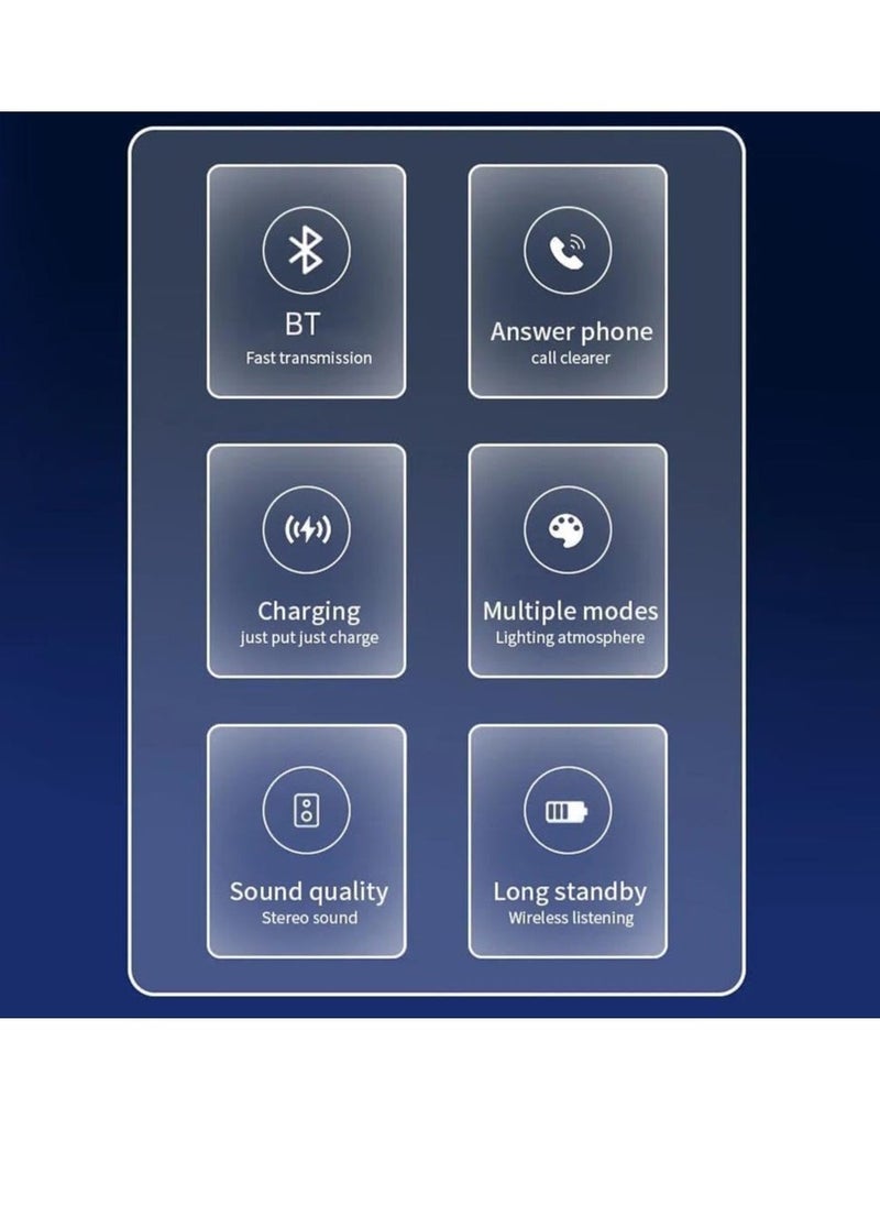 general Bluetooth Audio Night Light G Shaped Speaker with Wireless Charger Stereo Surround Bass Music Box for Bedroom, for Teenage Girls Boy Men Women White - Image 2