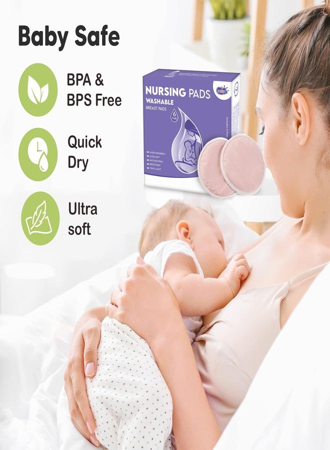 AHC Zikku Ultra-Soft Reusable Nursing Breast Pad for Feeding Mothers 6 Pads, New Mom Gifts, Light Weight Washable Nursing Pads for Bra, Eco-Friendly and Comfortable Breast Pad - Image 2