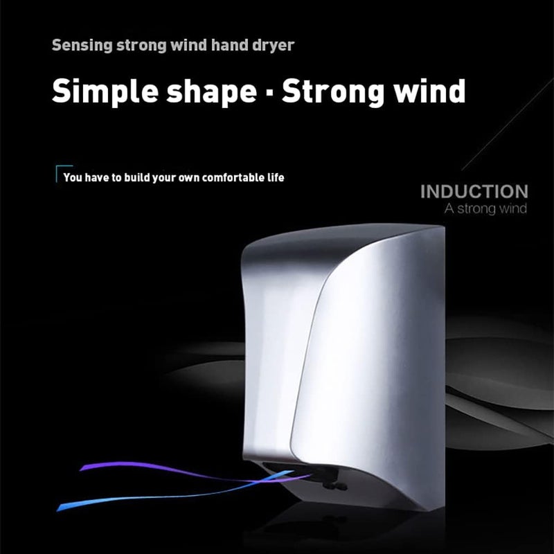 Electric Hand Dryer,750W Mini Automatic Induction Hand Dryers with Adjustable Hot and Cold Wall-Mounted High Speed Bathrooom Toilets (White) - Image 5