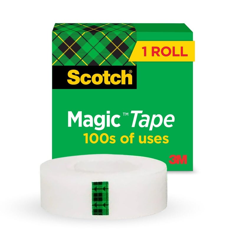 Scotch Magic Tape, 19 mm x 33 m - Invisible Adhesive Tape for Home, School, and Office - Image 1