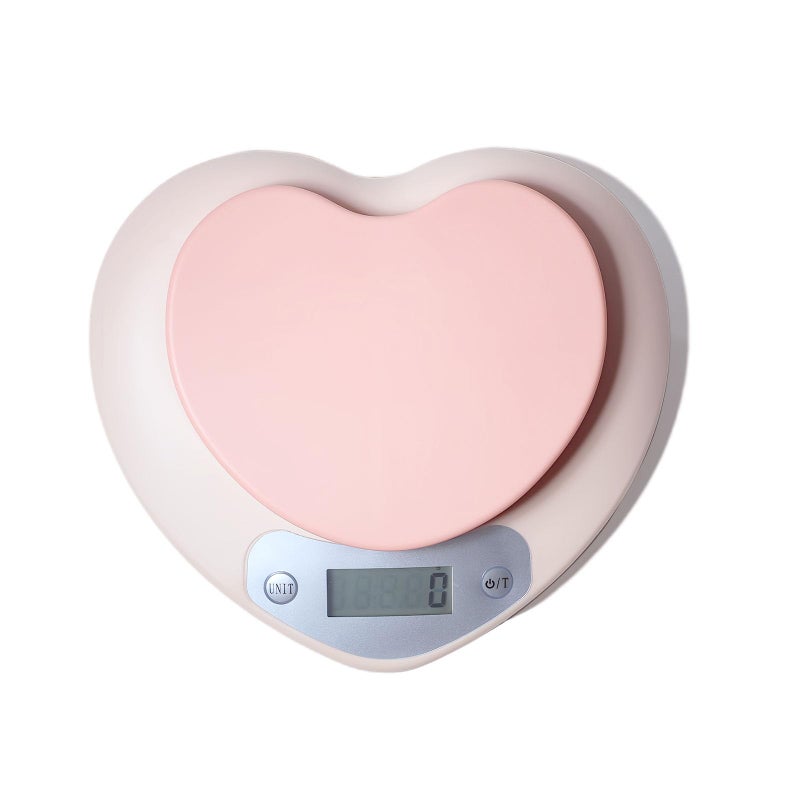 FAQQI Cute Kitchen Scale, Digital Food Scale with LCD Display, 11 lb (5kg) Capacity, 0.03 oz (1g) Precision for Baking and Cooking (Pink) - Image 1