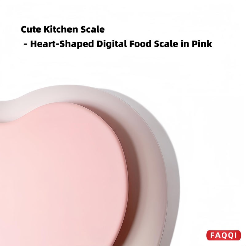 FAQQI Cute Kitchen Scale, Digital Food Scale with LCD Display, 11 lb (5kg) Capacity, 0.03 oz (1g) Precision for Baking and Cooking (Pink) - Image 4