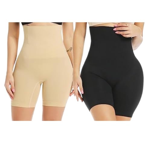 KROYWEN Women's Tummy Tucker High Waist Shapewear (Skin,Black) - Image 1
