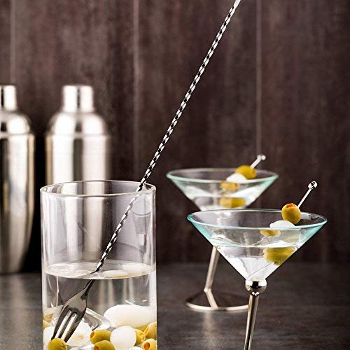 THW® Stainless Steel Double Head Cocktail Drink Mixer Stirring Mixing Spoon with Fork- Set of 2 Pieces - Image 4