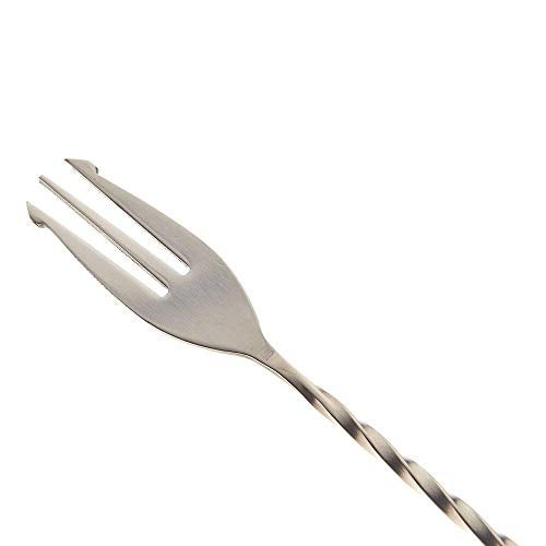 THW® Stainless Steel Double Head Cocktail Drink Mixer Stirring Mixing Spoon with Fork- Set of 2 Pieces - Image 3