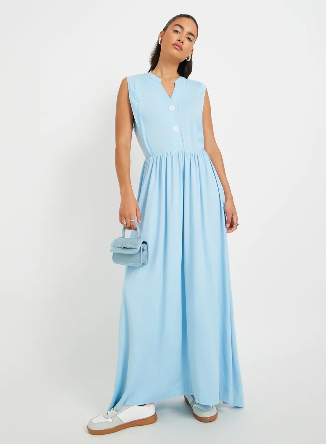 Take Two Button Front Maxi Dress