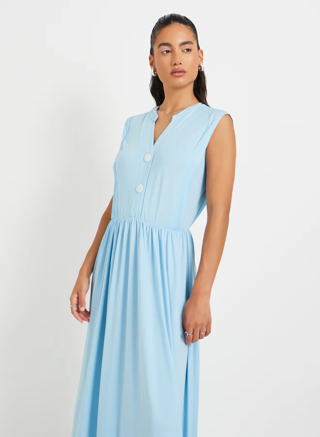 Take Two Button Front Maxi Dress