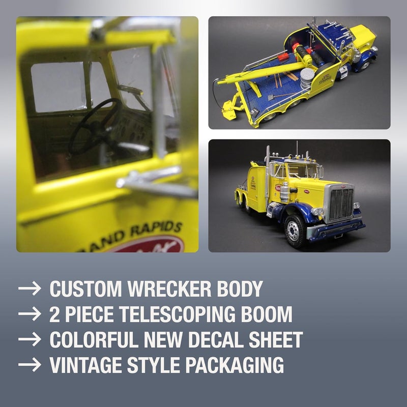 AMT Peterbilt 359 Wrecker Model Kit 125 Scale Buildable Tow Truck for Kids and Adults AMT1133 - Image 5