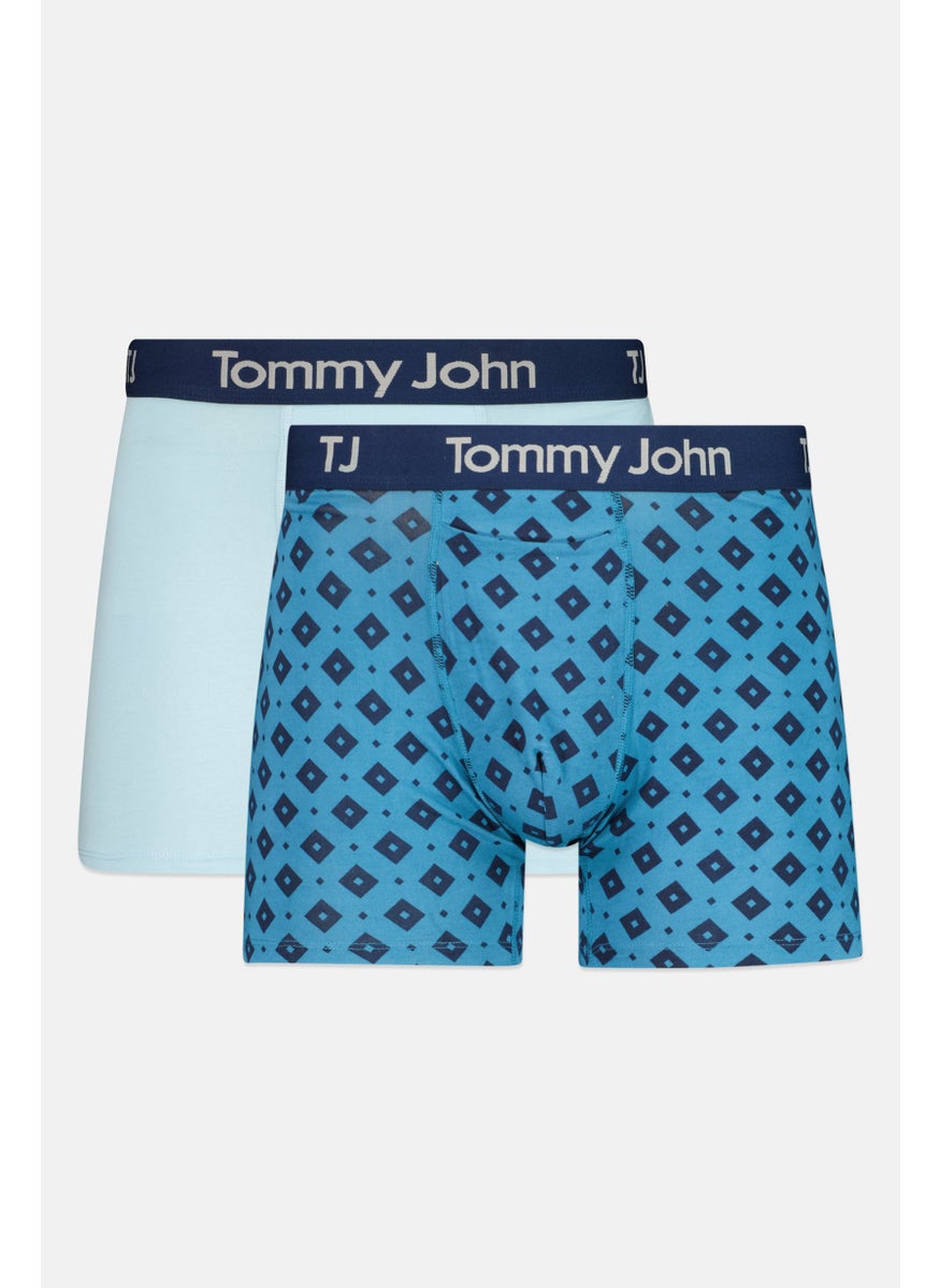Tommy John - Men 2 Pack 4 inseam Brand Logo Boxer Briefs, Multicolor - Image 1