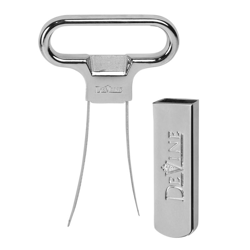 AGOG DeVine- Ah So Wine Opener for Vintage Bottles - Two-Prong Cork Puller & Corker With Sleek Case - Great Gift Idea - Image 1