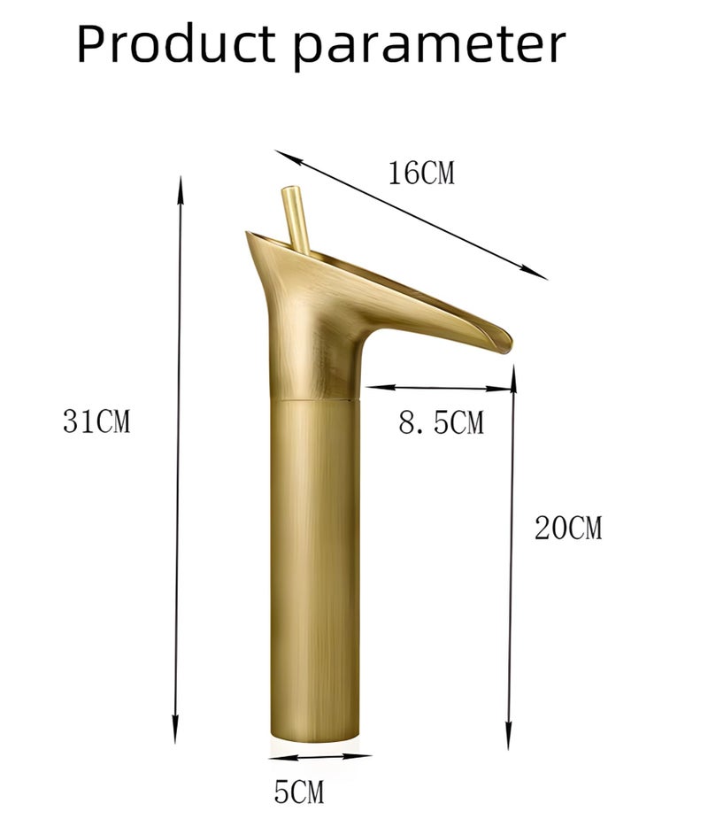 24x7 eMall Copper Antique Brown Basin Mixer Faucet Tap Waterfall 12 inches Height, Hot and Cold, for Bathroom, Toilet Wash Basins, Antique Design - Image 4
