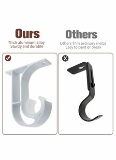 Y&D Curtain 4 pcs Rod Bracket Ceiling Mount Aluminum Alloy Closet with Plastic Buckle  - Image 3
