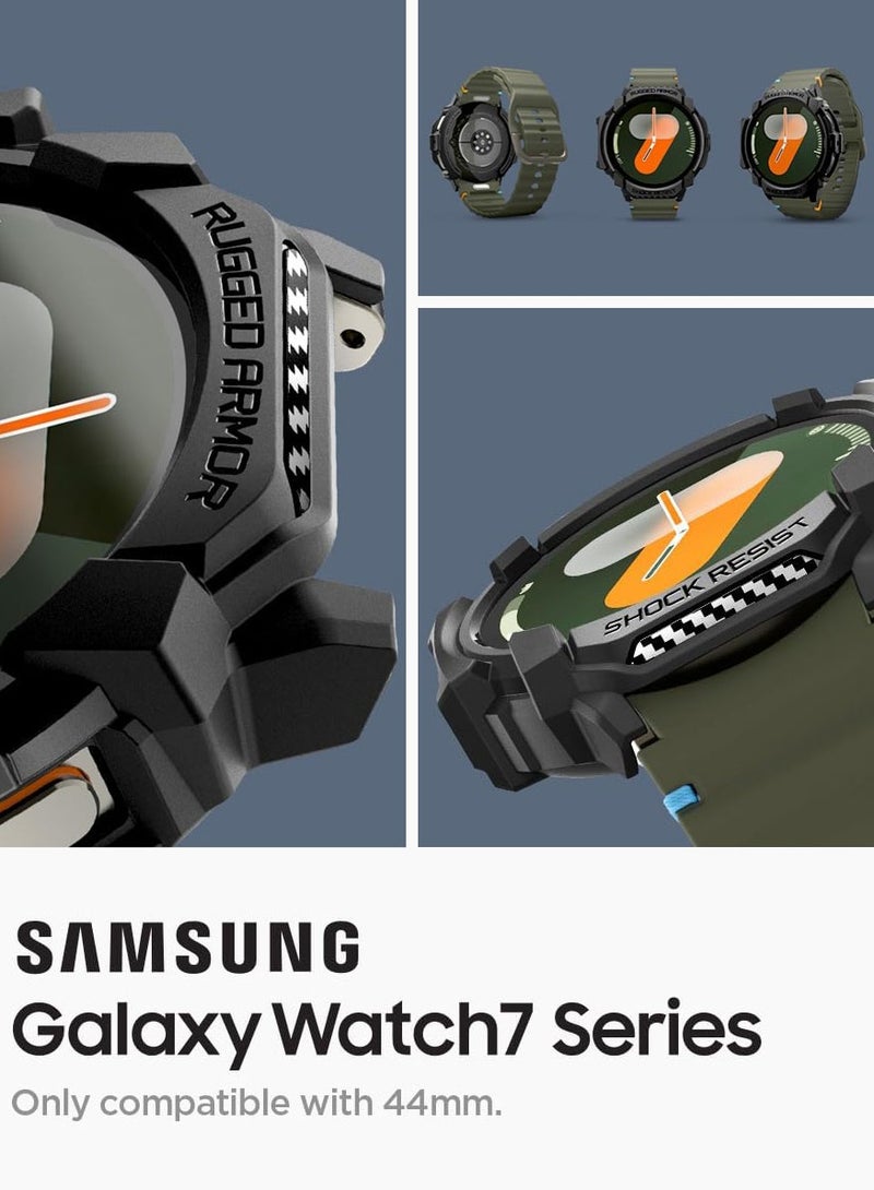 Spigen Rugged Armor for Samsung Galaxy Watch 7 44mm Case Cover (2024) - Matte Black - Image 3