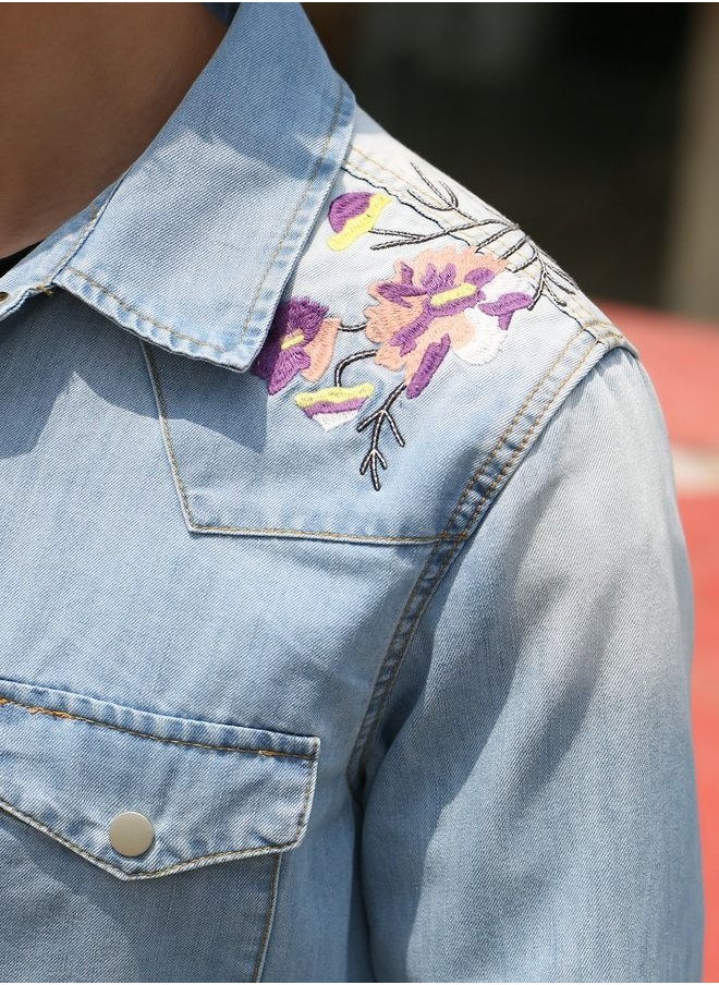 Nomadic Noble - 2022 New Embroidered Denim Jacket - Image 1