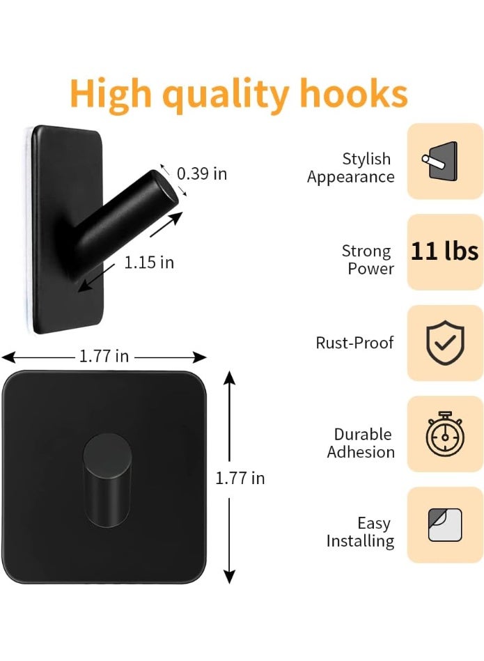 Relex Pack of 7 Wall Hooks, Adhesive Hook Up with Double-Sided Tape, Anti-Rust and Waterproof Hook for Bathroom, Kitchen, Hanging, Coat Robe, Towel, Key - Image 3