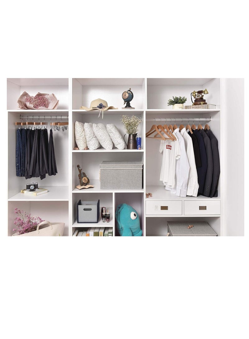 Quality Wooden Hangers - Semi Contoured Hanger Set in 20-Pack - Solid Wood Coat Hangers with Stylish Chrome Hooks - Heavy-Duty Clothes, Jacket, Shirt, Pants, Suit Curved Hangers (Natural, 20)  - Image 2