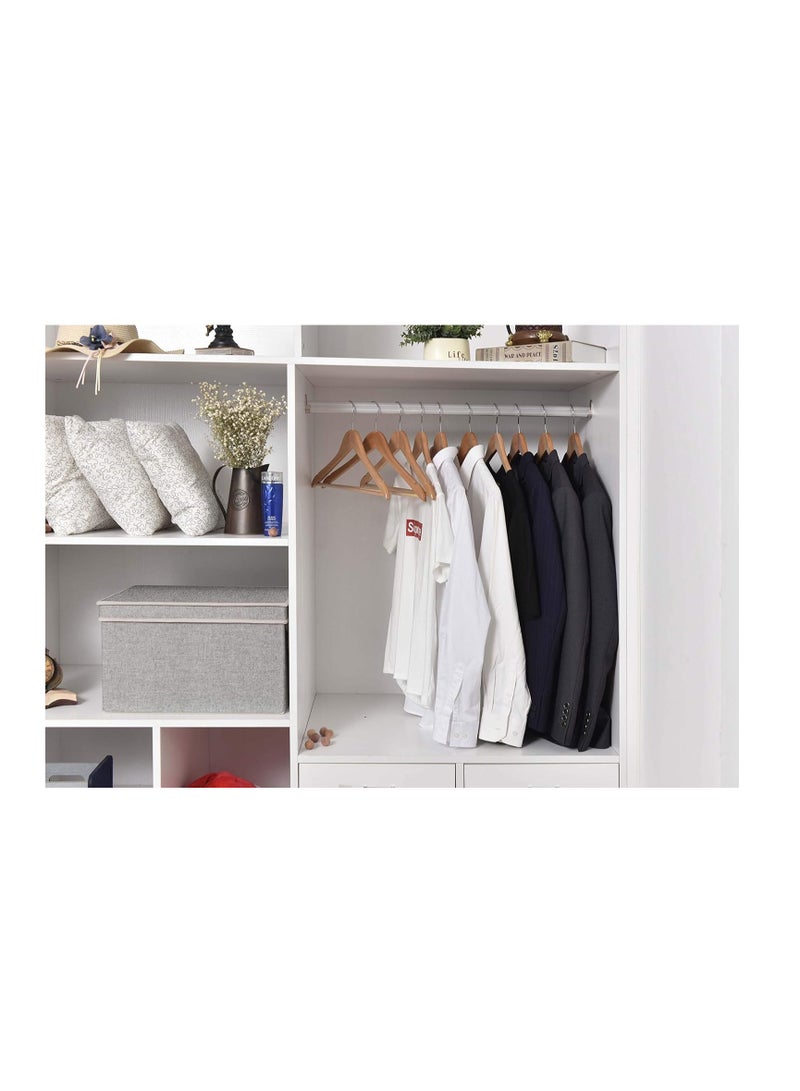 Quality Wooden Hangers - Semi Contoured Hanger Set in 20-Pack - Solid Wood Coat Hangers with Stylish Chrome Hooks - Heavy-Duty Clothes, Jacket, Shirt, Pants, Suit Curved Hangers (Natural, 20)  - Image 3
