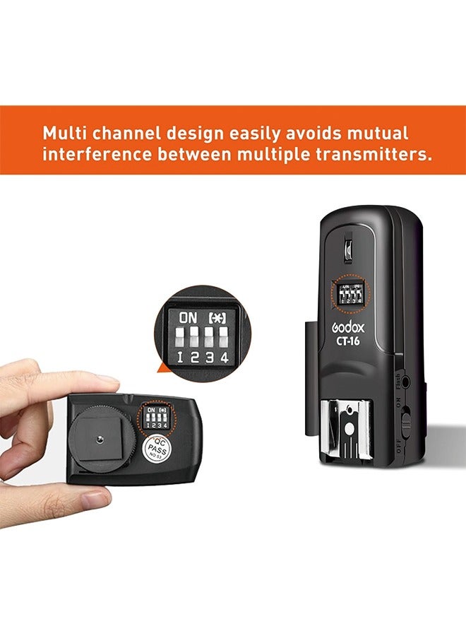 Godox CT-16 Wireless Radio Flash Trigger Receiver Kit for Canon Nikon Pentax DSLR Camera Studio - Image 3