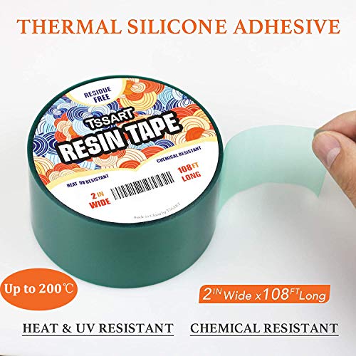 TSSART Resin Tape for Epoxy Resin Molding - Silicone Thermal Adhesive Tape, Oxidation and High Temperature Resistance Easy Peeling, Epoxy Release Tape for River Tables - 2 inch Wide 108FT Long - Image 2