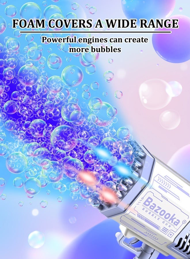 Bazooka Upgraded Bubble Machine Guns, Light-Up Bubble Maker with 69 Holes - Kids' Summer Toy  Gift - Image 1