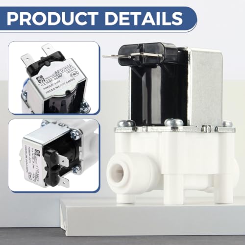 Yetaha Water Solenoid Valve, Yetaha 24V DC 1/4" Hose Connection for RO Reverse Osmosis Pure System RO Controller Normally Closed Float Switch - Image 3
