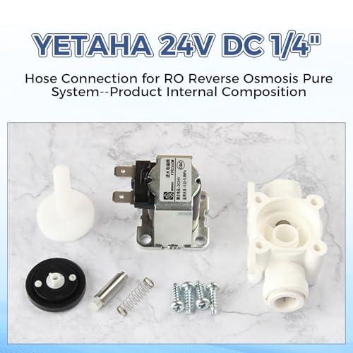 Yetaha Water Solenoid Valve, Yetaha 24V DC 1/4" Hose Connection for RO Reverse Osmosis Pure System RO Controller Normally Closed Float Switch - Image 5