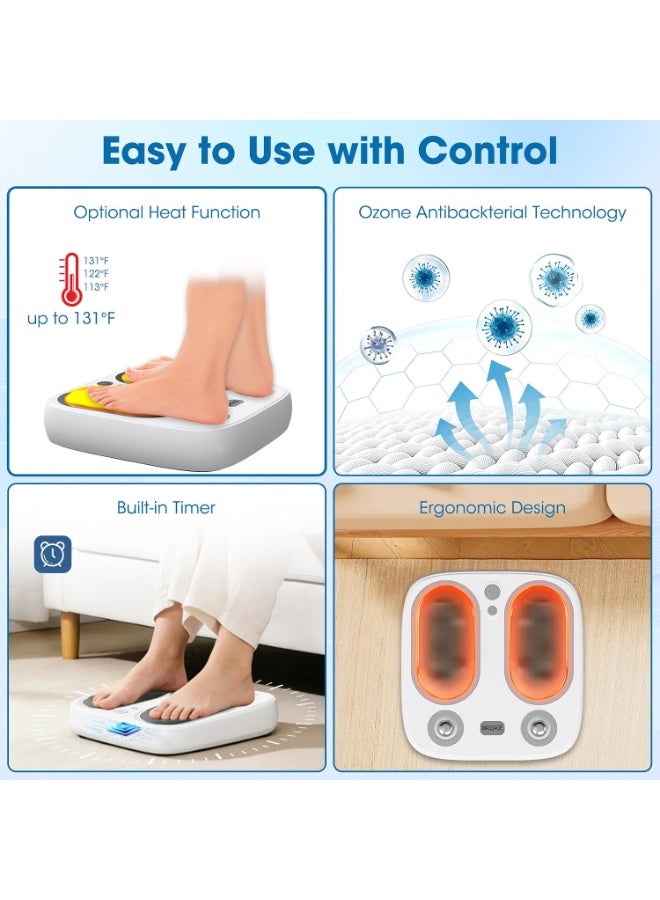 BlueFire Foot Massager Machine with Heat, Kneading & Vibration, 3 Massage Modes, 3 Intensity Levels, 2 Heat Levels, Full Sole Massage, 15-Min Auto Shut-Off, Washable Cover, USB Type-C Rechargeable Portable Foot Massager for Men & Women, Feet, Calves, Legs & Lower Back - Image 4