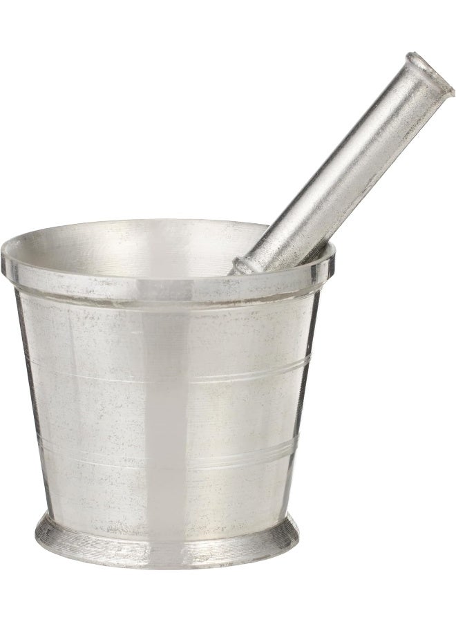 ALSAQER Alsaqer Aluminium Mortar Set 16 CM, Aluminium Spice Grinder, Garlic Crusher, Manual Spices Grinder, Chutney Maker, Ideal For Ginger, Garlic, Herbs with Hand Hammer  - Image 1