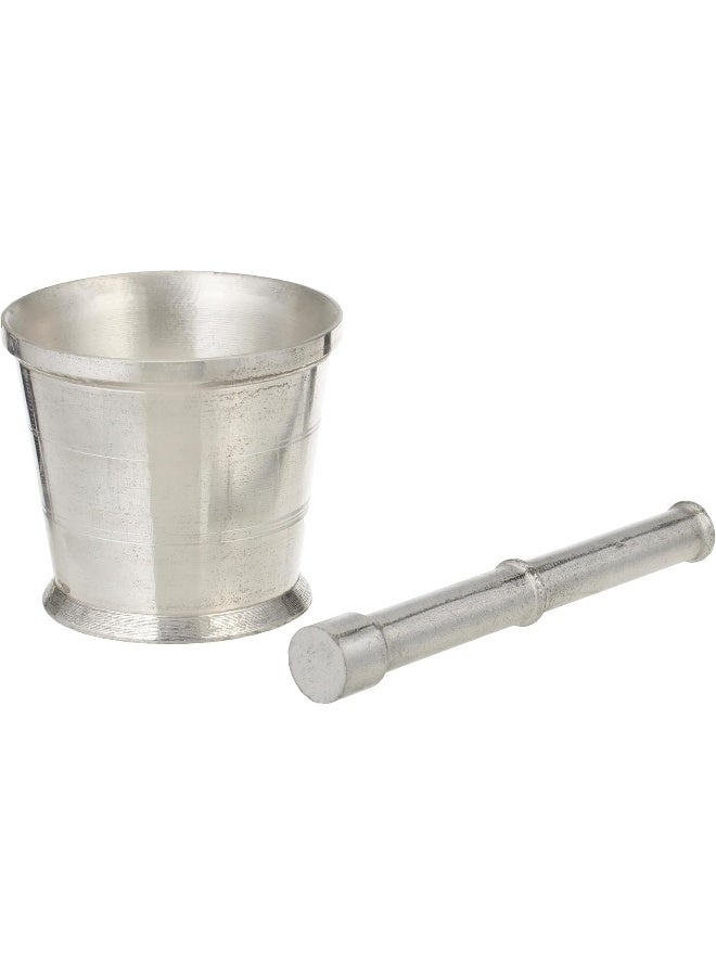 ALSAQER Alsaqer Aluminium Mortar Set 16 CM, Aluminium Spice Grinder, Garlic Crusher, Manual Spices Grinder, Chutney Maker, Ideal For Ginger, Garlic, Herbs with Hand Hammer  - Image 5