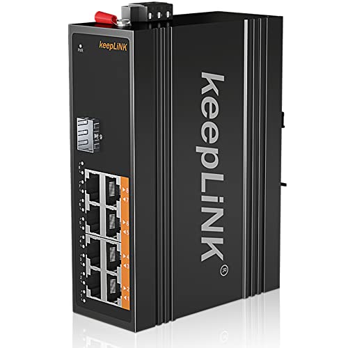 keepLiNK 8 Port Industrial PoE Switch Unmanaged Gigabit PoE Switch with 8 PoE Ports 245w 1 SFP Slot DIN Rail Hardened Network Switch IP40 - Image 1
