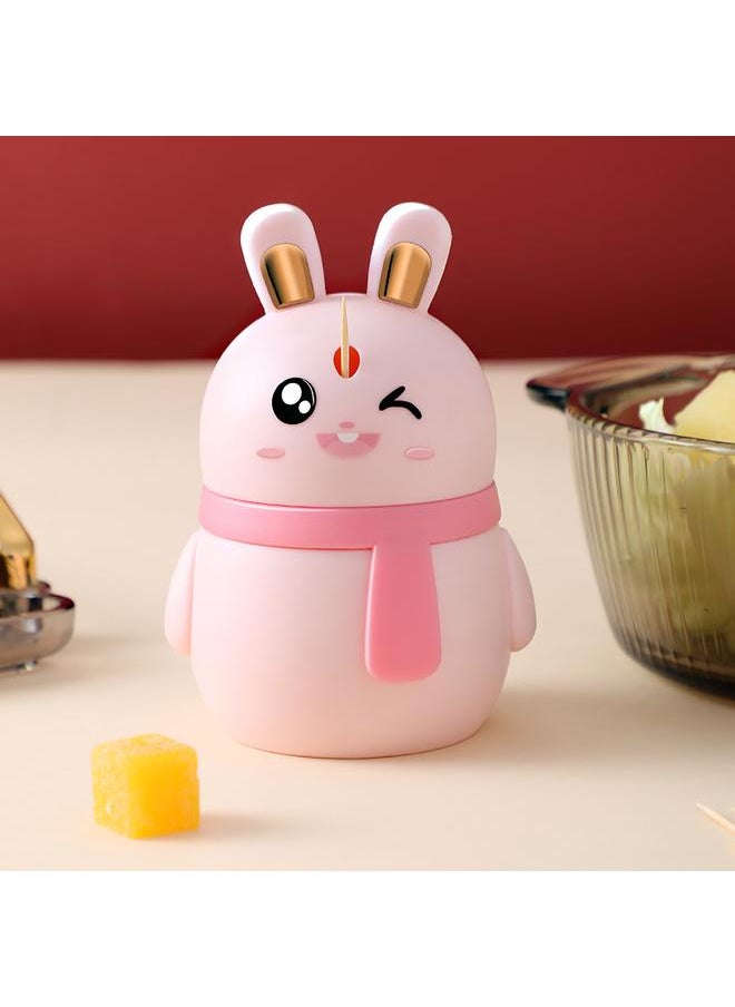 Thoraya Cute Toothpick Holder Dispenser Portable Plastic Funny Decorative Toothpick Container Storage Box for Kitchen Restaurant Party Car Pop Up Pink Rabbit  - Image 4