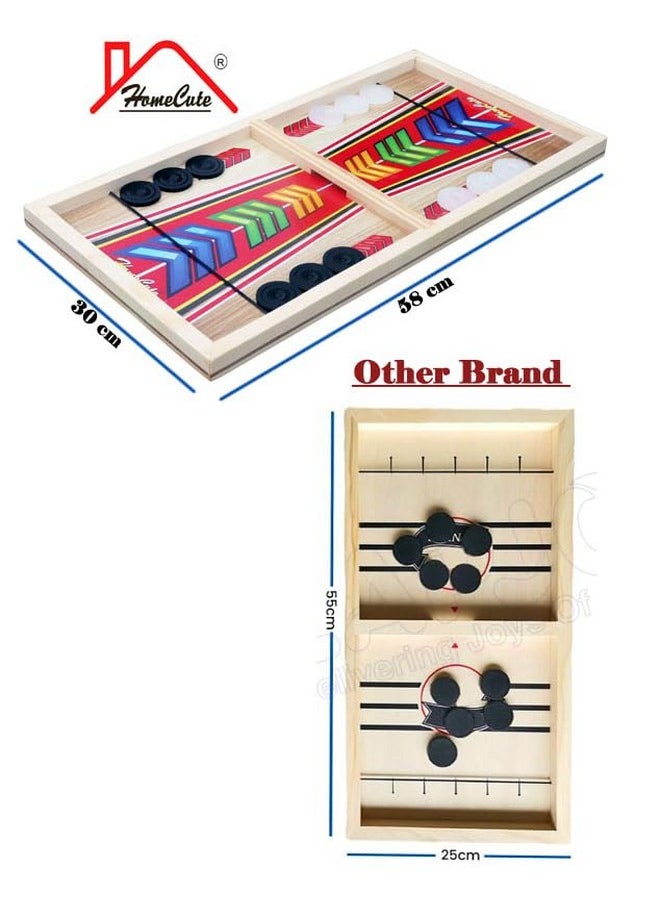 HomeCute Homecute Wooden Fastest Finger Board Game with Ludo and Snake and Ladder 3 in 1, Indoor Games for Kids, Fast Sling Puck Board Game for Adult Parent Kids Children Family.  - Image 4