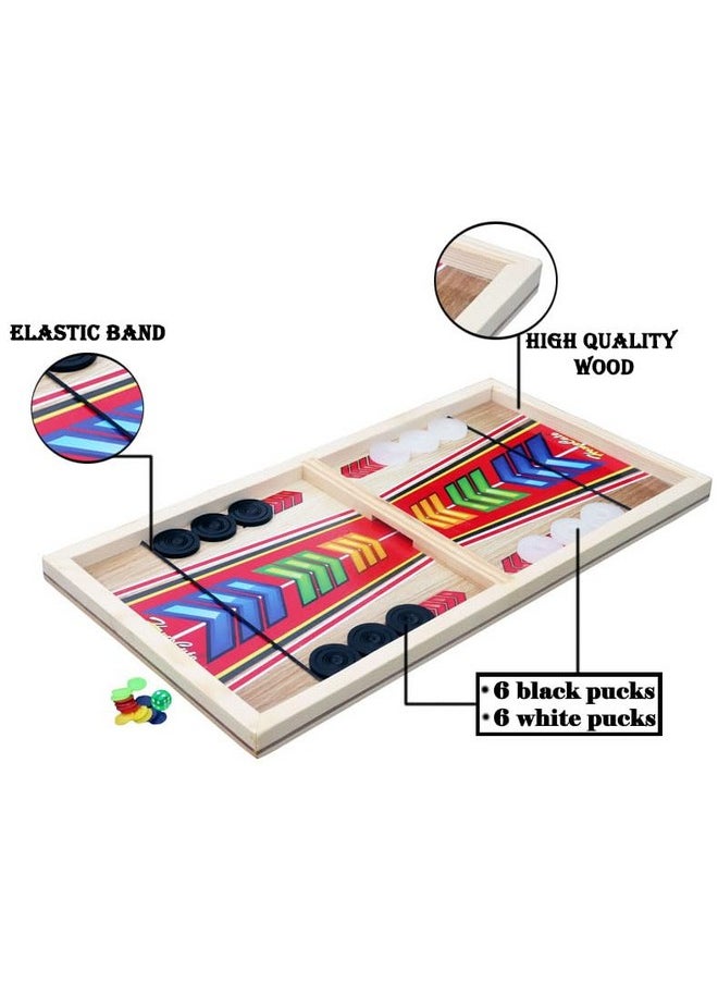 HomeCute Homecute Wooden Fastest Finger Board Game with Ludo and Snake and Ladder 3 in 1, Indoor Games for Kids, Fast Sling Puck Board Game for Adult Parent Kids Children Family.  - Image 3