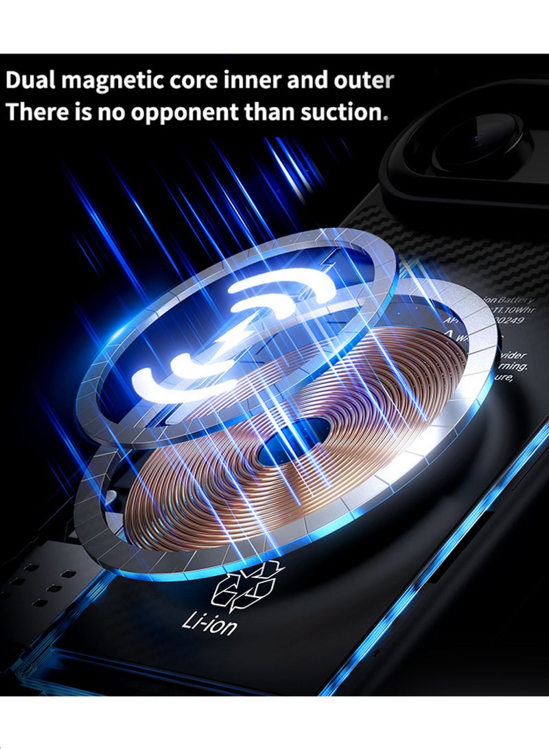 X-level Case for iPhone Air, Compatible with MagSafe, [Built-in 360° Spin Magnetic Stand] Aerospace Grade Shockproof Gen-5 Aramid Fiber Case Protective Cover for iPhone Air 6.6 Inch, Black - Image 2