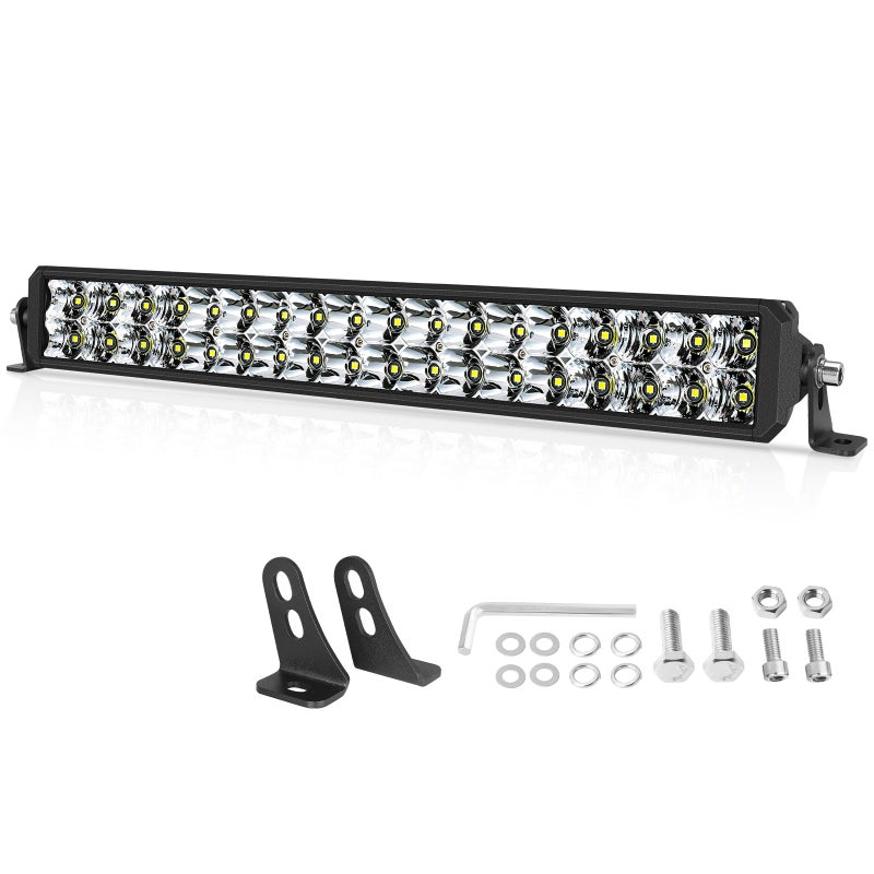 OFFROADTOWN 20Inch LED Light Bar 110W Driving Off Road Fog Work Front Bumper Grille LED Bar for Truck Pickup ATV UTV SUV Cart
