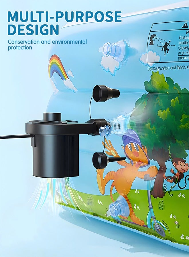 GROIC حمام سباحة قابل للنفخ، حمام سباحة للأطفال مقاس 59 بوصة × 40 بوصة × 20 بوصة، حمام سباحة للأطفال مطبوع عليه حيوانات، حمام سباحة عائلي سميك كبير الحجم لحمام السباحة في الفناء الخلفي والحديقة والداخلية والخارجية - Image 5