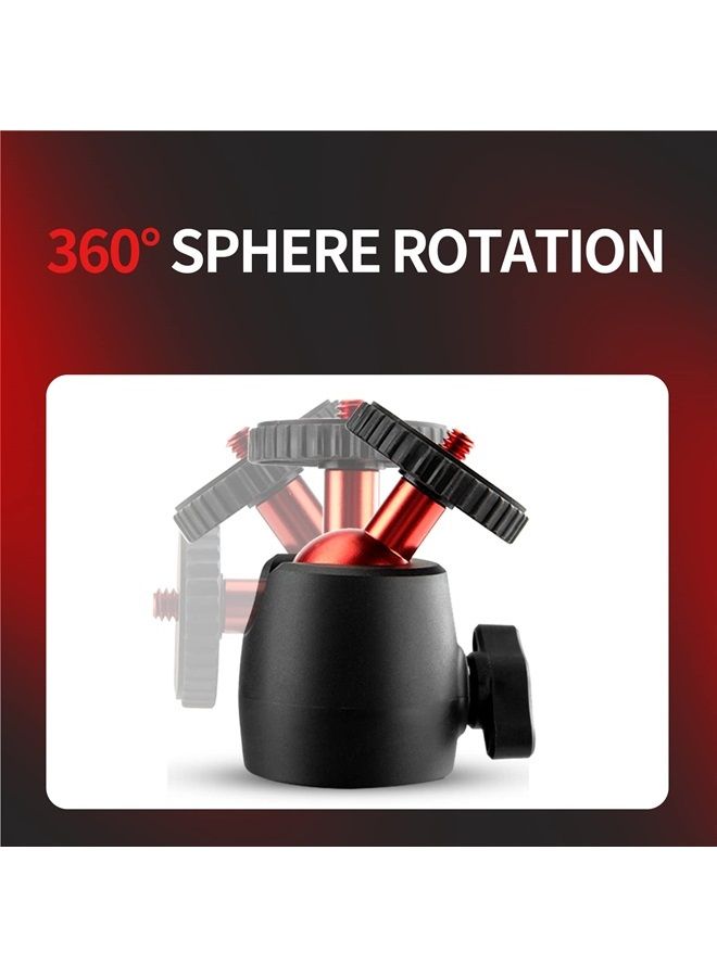 Ball Head 360 Degree Aluminum Alloy Rotating Swivel Mini Tripod Head Max Load 6.61lbs 3kg for DSLR Camera Camcorder Tripods Monopods