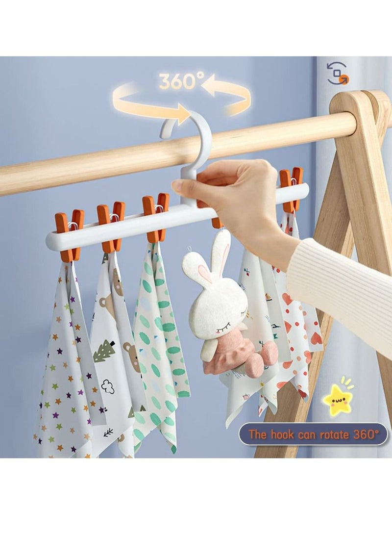 Y&D 2 Pack Windproof Sock Clips Hanger, Clothes Underwear Space Saving Drying Racks with 360° Swivel Hook and Strong ClipsClothespins for Home Travel  - Image 2