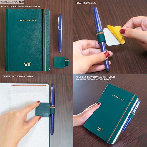 NEORAH — A5 Dated WEEKLY Planner 2026 ACCOMPLISH—264 Pages of Yearly |12 Month | 52 Week+24 Hours + Notes pages for each week—Office Diary Academic diary-Hardcover [Pen Loop Attachable] (DEEP TEAL) - Image 3