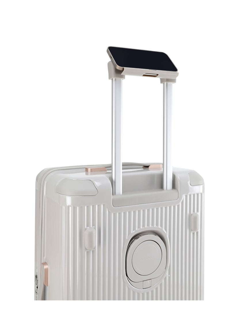 LIGHTGO 7672 Beige small size suitcase PC Suitcase Trunk case check in luggage 22 inch with TSA travel case YKK zip - Image 3